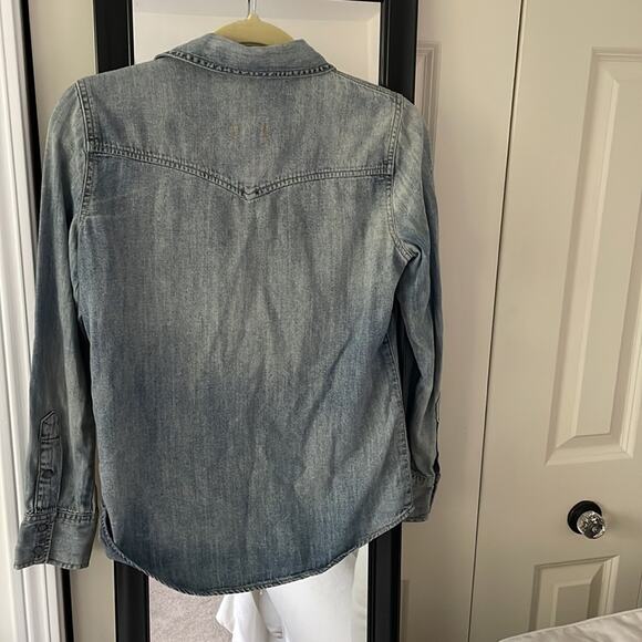 MADEWELL Denim Long-Sleeve Western Snap Front Short Size XSmall - Picture 4 of 4